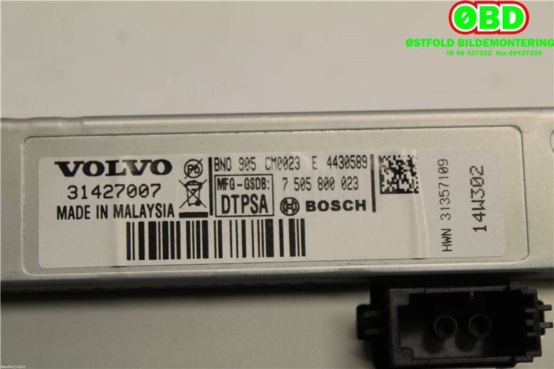 Instrument kjørecomputer til Volvo V40 2012-2019 (VOLVO||31427007)