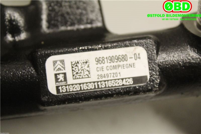 Dyseskinne (fuelrail) til Fiat Scudo 2007-2017 (Type II)  (FIAT|9681909680|)