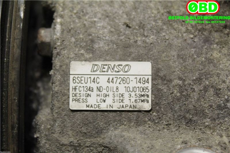 Aircondition kompressor til Toyota Corolla 2007-2013 (TOYOTA|883101A660|4472601494|)