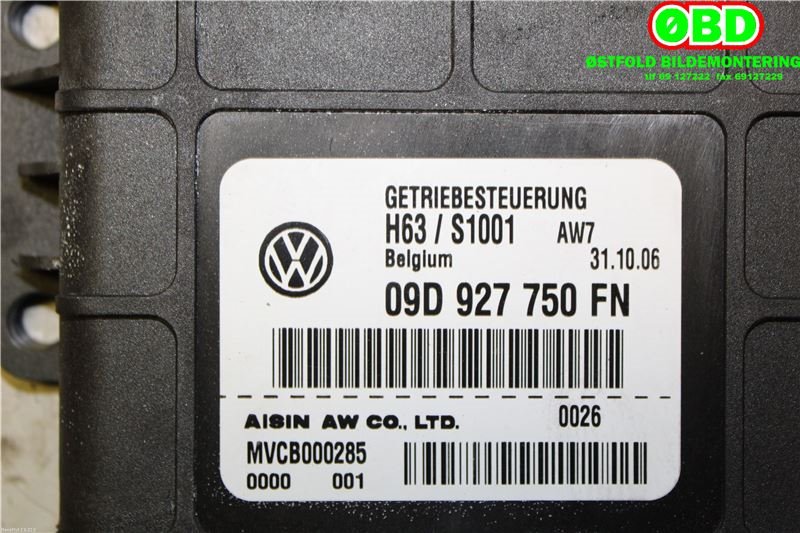 Styreenhet girkasse til Porsche Cayenne 2007-2010 (Fase 2) (9PA) (9PA) (PORSCHE Cayenne V8 Turbo|955 618 122 03||09D927750FN)