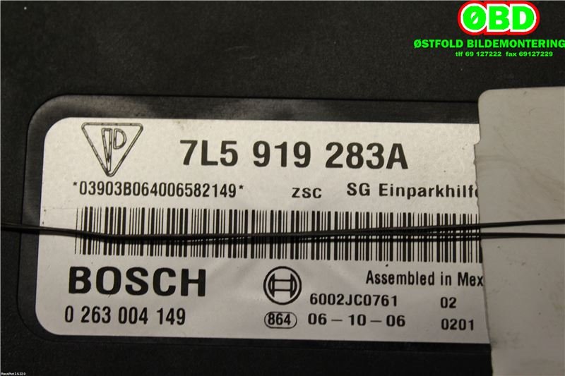 Styreenhet parkering til Porsche Cayenne 2007-2010 (Fase 2) (9PA) (9PA) (PORSCHE Cayenne V8 Turbo|955 618 042 01|955 618 042 02|7L5919283A)