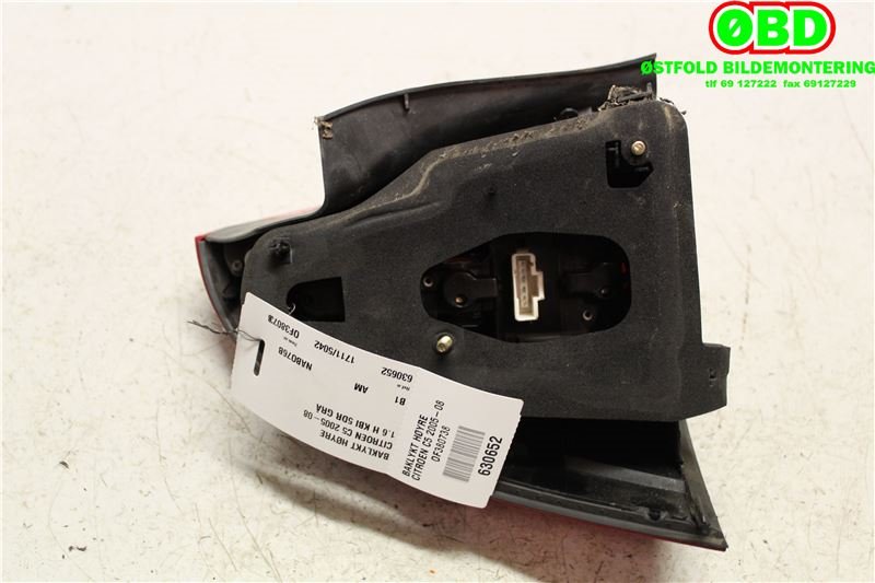 Baklykt høyre til Citroën C5 2005-2008 (Type I, Fase 2)  (CITROEN|6351 V3|)