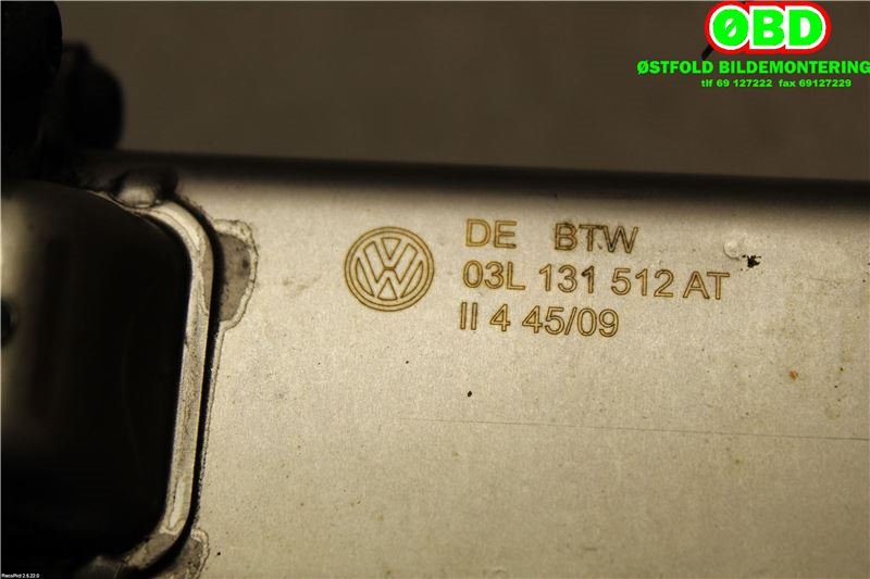 EGR-kjøler til Audi A3 2009-2012 (Type II, Fase 2) (AUDI|03L 131 512 BJ|03L 131 512 DQ|03L131512AT)