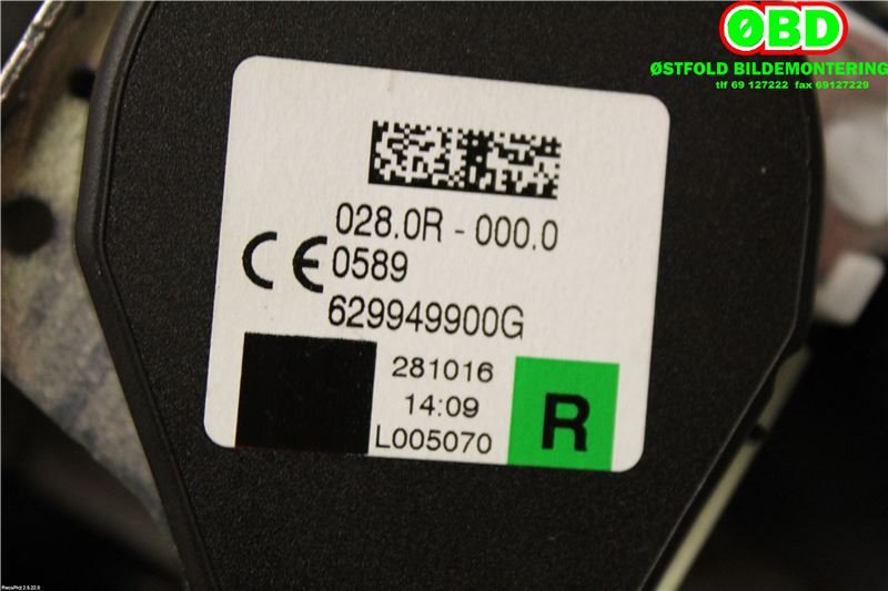 Airbag beltestrammer til Volvo XC90 2015-2025 (Type II)  (VOLVO|31675722||39825727)