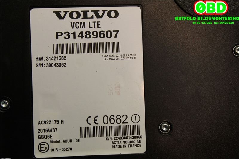 Styreenhet diverse til Volvo XC90 2015-2025 (Type II)  (VOLVO|36011549||31489607)