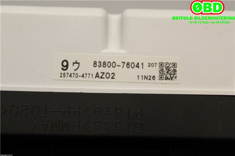Instrumentpanel til Lexus CT 2010-2020 (LEXUS|8380076041|)