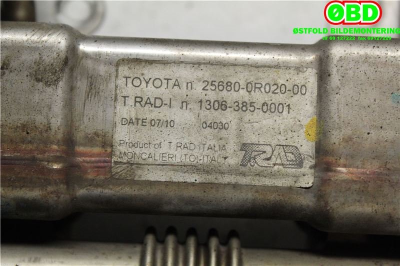 EGR-kjøler til Toyota Avensis 2003-2008 (Type II)  (TOYOTA|256800R020|)