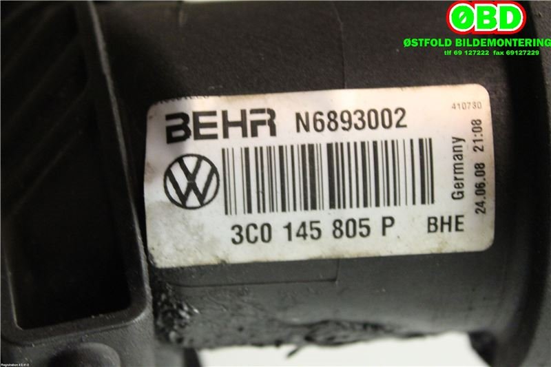 Intercooler til VW Tiguan 2007-2011 (Type I, Fase 1)  (VOLKSWAGEN|3C0 145 805 P||3C0145805P)