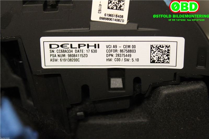 Ratt til Peugeot 208 2012-2019 (Type I)  (98007408ZD||98084115ZD)