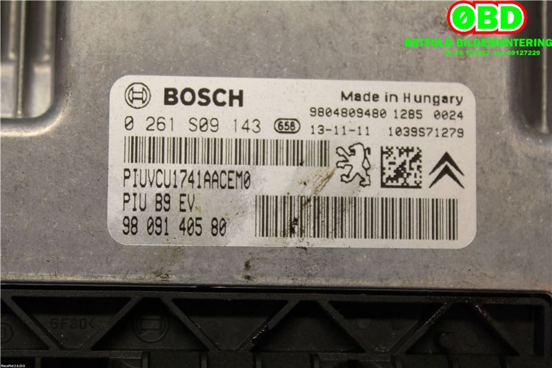 Styreenhet diverse til Peugeot Partner 2008-2015 (Type II, Fase 1)  (PEUGEOT|1610047480|0261S09143|9809140580)