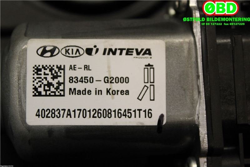 Ruteheis venstre bak til Hyundai Ioniq Electric 2016-2019 (Fase 1)  (83471G 2000|)