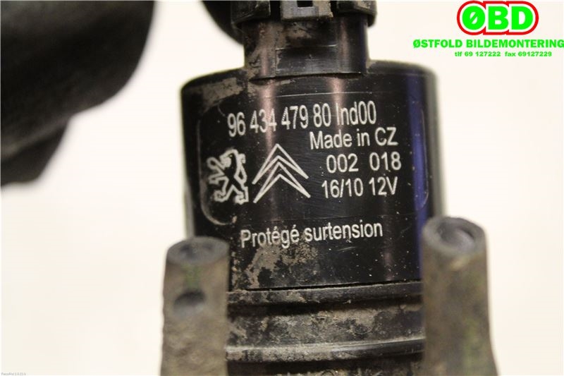 Spylerpumpe foran til Peugeot 5008 2010-2017 (Type I)  (PEUGEOT|643492||9643447980)