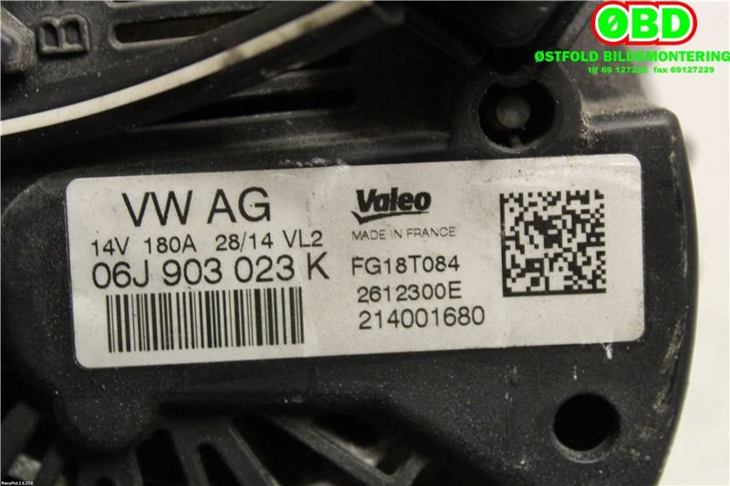 Dynamo til Škoda Octavia 2013-2016 (Type III, Fase 1)  (SKODA|06J 903 023 K|06K 903 015 D|06J903023K)