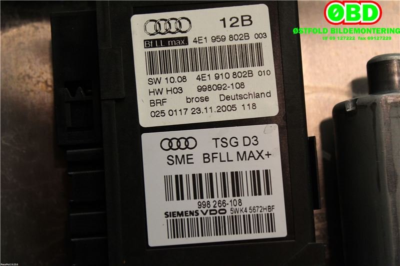 Ruteheis høyre foran til Audi A8 2003-2010 (Type II)  (AUDI|4E0 837 462 B|)