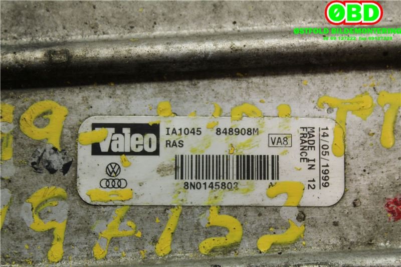 Intercooler til Audi TT 1998-2006 (Type I)  (AUDI|8N0 145 803 C||8N0145803)