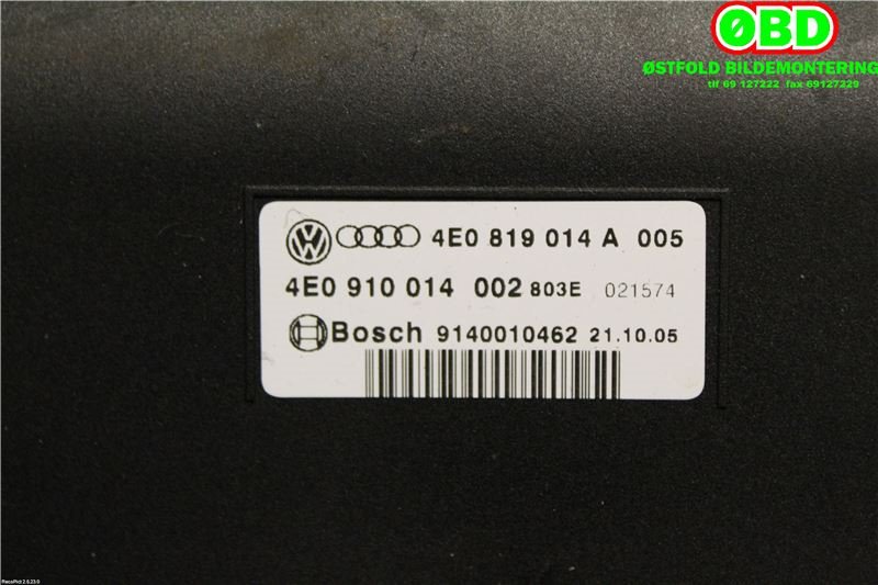 Varmeapparat diverse til Audi A8 2003-2010 (Type II)  (AUDI|4E0819014A|)