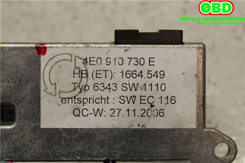Styreenhet diverse til Audi A8 2003-2010 (Type II)  (AUDI|4E0 910 730 PX||4E0910730E)
