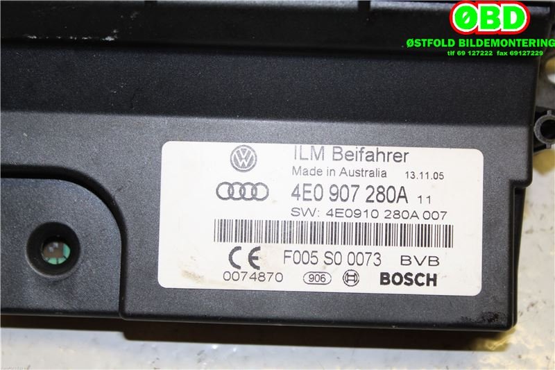 Styreenhet diverse til Audi A8 2003-2010 (Type II)  (AUDI|4E0 907 280 A||4E0907280A)