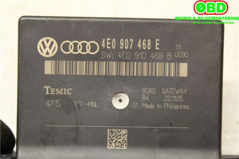 Styreenhet diverse til Audi A8 2003-2010 (Type II)  (AUDI|4L0 907 468 B||4E0907468E)