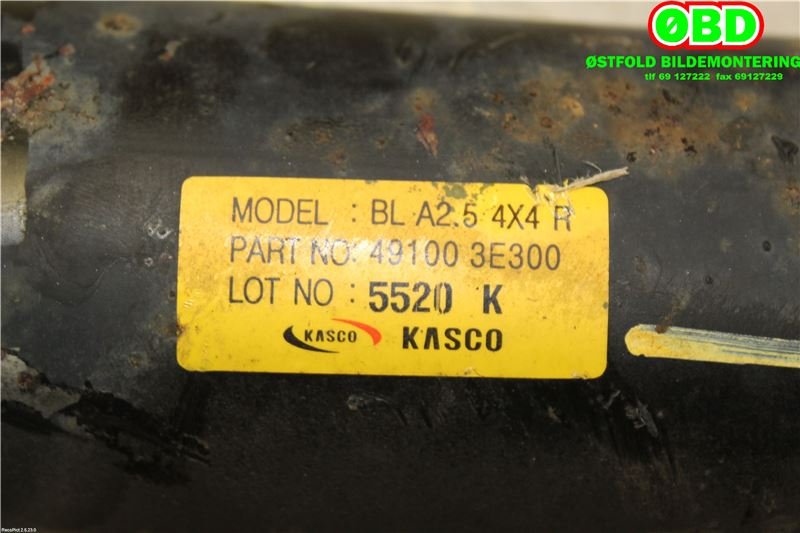 Mellomaksel til Kia Sorento 2003-2009 Type I  (SORENTO 02
EURK3E002A|491003E300|)