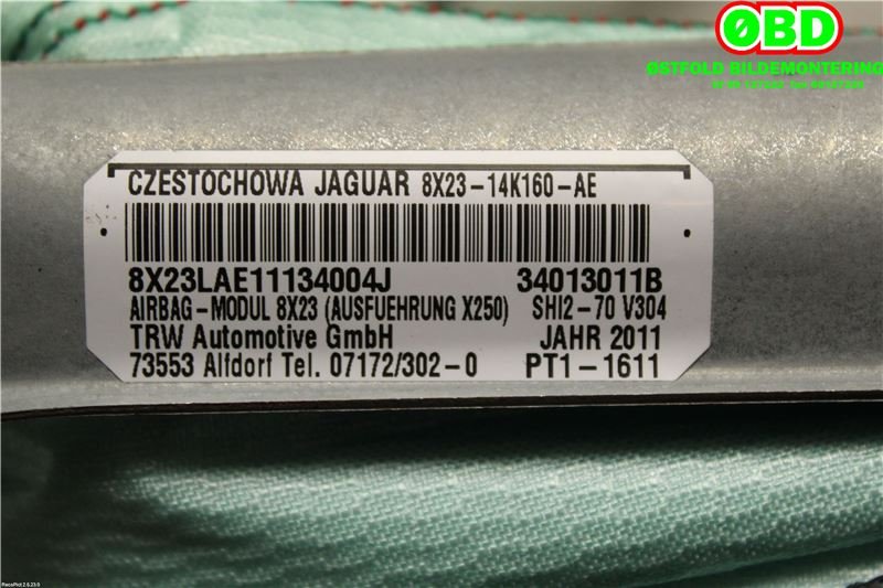Airbag gardin venstre til Jaguar XF 2008-2015 (X250) (X250) (JAGUAR|C2Z3355||8X2314K160AE)