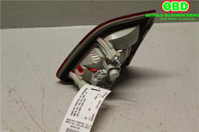 Baklykt venstre indre til Mercedes B-Klasse 2008-2011 (Fase 2) (W245) (W245) (MERCEDES|A 169 820 15 64||1698201564)