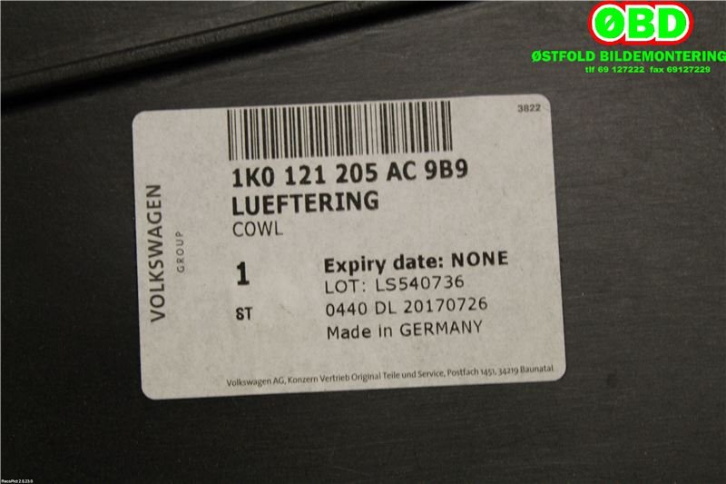 Aircondition radiator til Škoda Superb 2008-2015 (Type II)  (SKODA|1K0 121 205 AC||1K0121205AC)