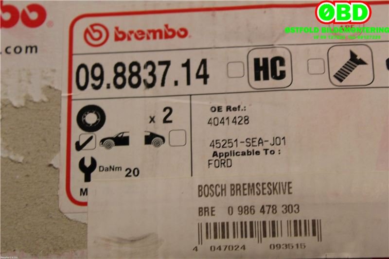 Bremseskive foran til Ford Transit 2000-2005  (4041428|)