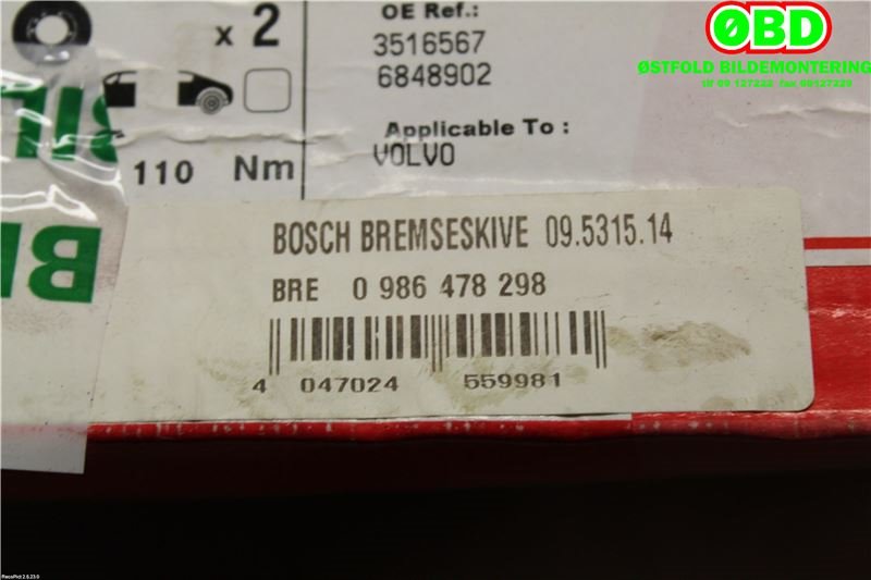 Bremseskive foran til Volvo 960 1991-1997  (3516567|)