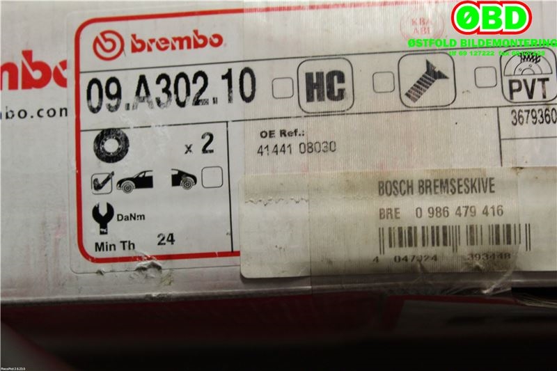 Bremseskive foran til SsangYong Rexton 2002-2004 (Fase 1) (Y200) (Y200) (4144106211|)