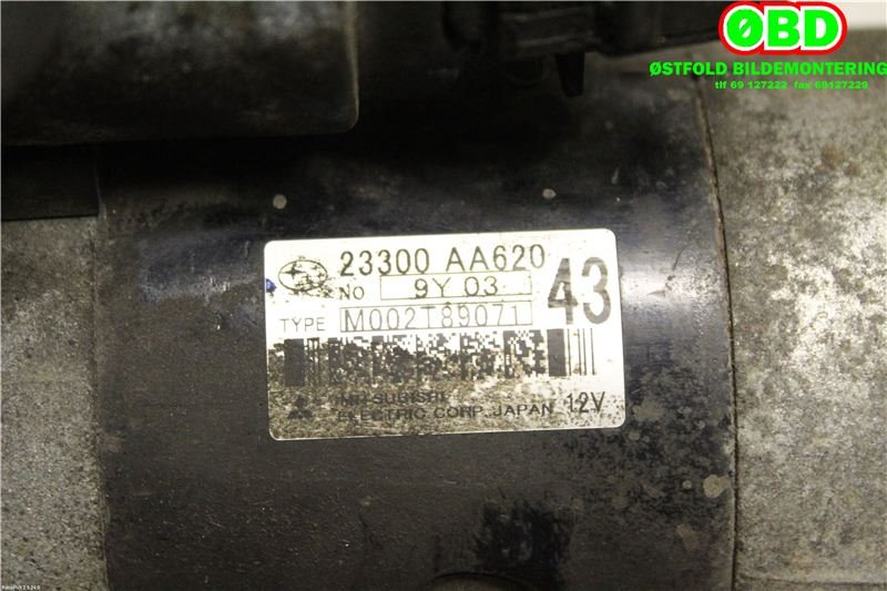 Starter diesel til Subaru Impreza 2008-2012 (Type III)  (SUBARU|23300AA620|)