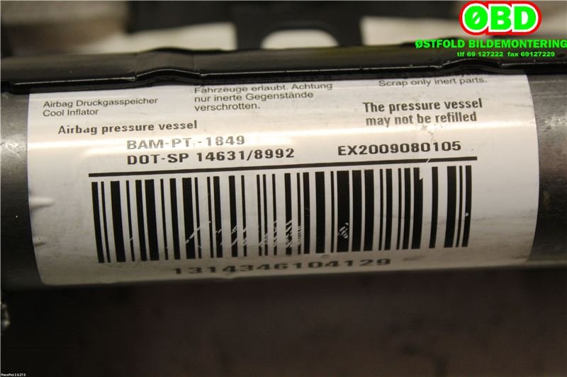 Airbag gardin venstre til Kia Sportage 2010-2016 (Type III)  (KIA|850103W500|)
