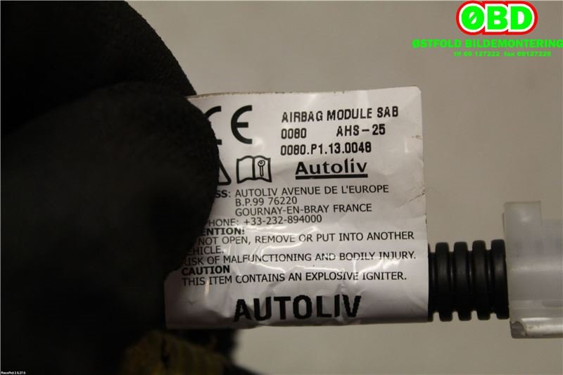 Airbag sidepute venstre til Kia Sportage 2010-2016 (Type III) (KIA|)