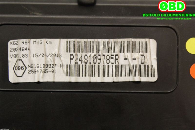 Instrumentpanel til Renault Master 2010-2013 (Type III, Fase 1)  (RENAULT|248106014R||248109785R)