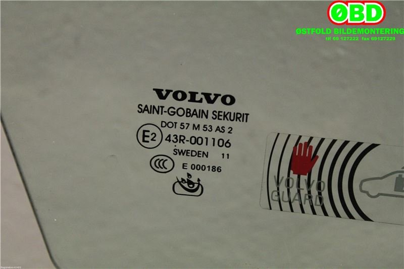 Siderute høyre foran til Volvo V60 2010-2013 (Type I, Fase 1)  (VOLVO|31385413|)