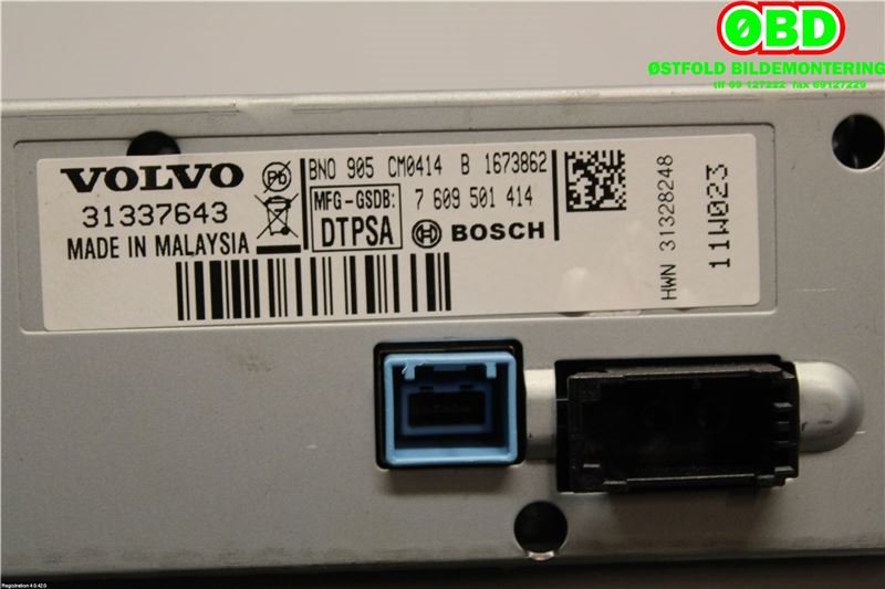 Instrument kjørecomputer til Volvo V60 2010-2013 (Type I, Fase 1)  (VOLVO||31337643)