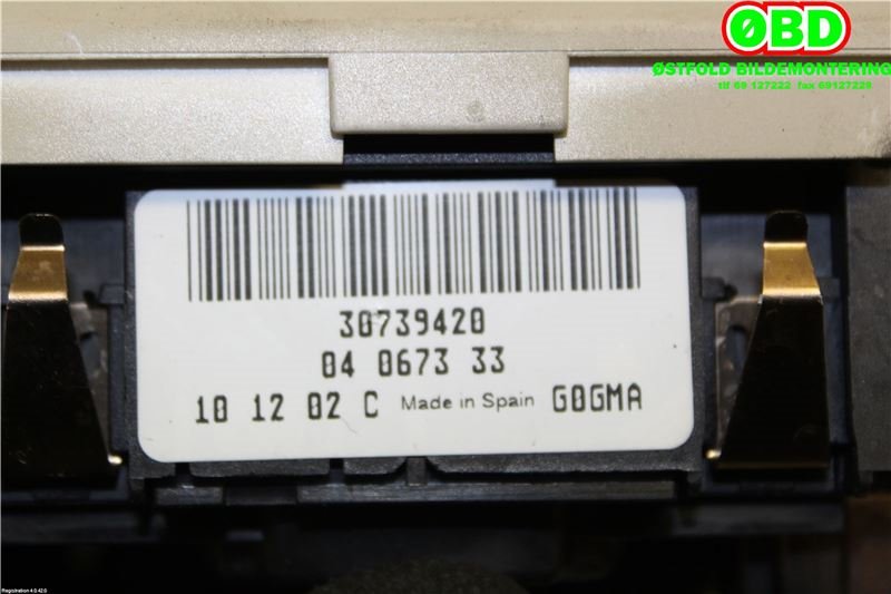 Bryter lys til Volvo V60 2010-2013 (Type I, Fase 1)  (VOLVO||30739420)