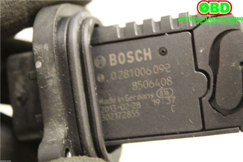 Luftmengde/luftmassemåler til BMW 3-Serie 2012-2018 (F30/F31/F34) (F30/F31/F34) (BMW|13 62 8 506 408|0281006092|8506408)