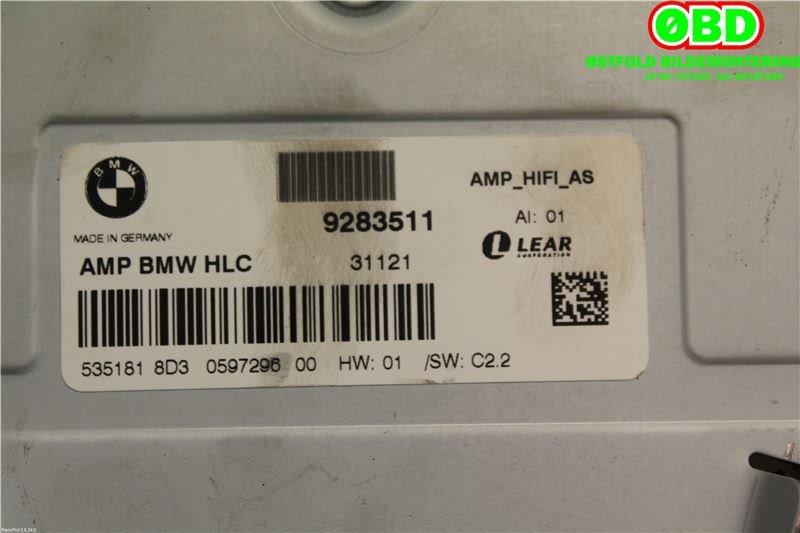 Bilstereo forsterker til BMW 3-Serie 2012-2018 (F30/F31/F34) (F30/F31/F34) (BMW||9283511)