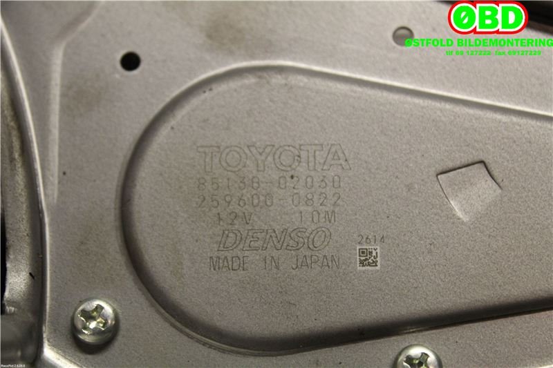 Viskermotor bakrute til Toyota Auris 2010-2012 (Type I, Fase 2)  (TOYOTA|8513002030|2596000822)