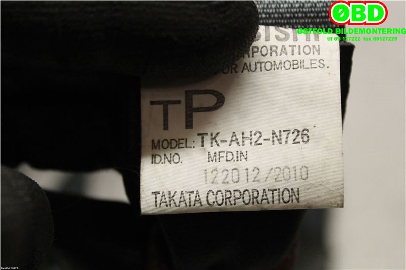 Airbag beltestrammer til Peugeot iOn 2011-2020  (PEUGEOT|8977L5|)