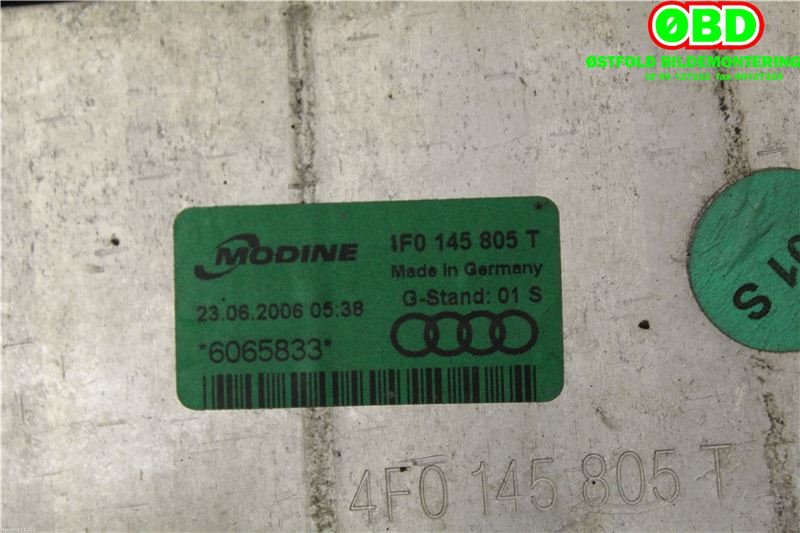 Intercooler til Audi A6, Allroad 2006-2008 (Type II, Fase 1) (C6) (C6) (AUDI|4F0 145 805 AB||4F0145805T)