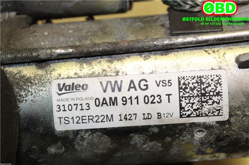 Starter til VW Polo 2014-2017 (Type V, Fase 2)  (VOLKSWAGEN|0AM 911 023 T||0AM911023T)