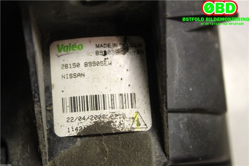 Tåkelykt høyre foran til Nissan X-Trail 2002-2007 (T30) (T30) (NISSAN|261508990A|)