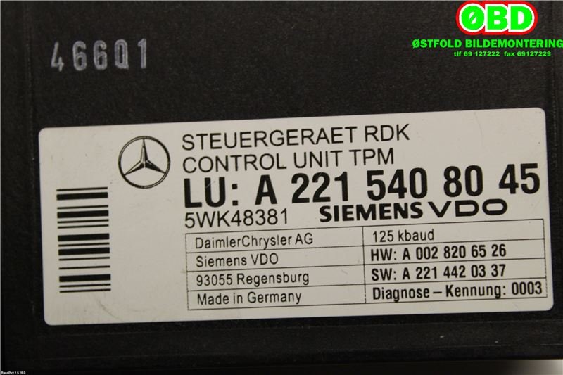 Sensor diverse til Mercedes S-Klasse 2005-2013 (W221) (W221) (MERCEDES|A 221 540 80 45|A 221 540 23 62|2215408045)