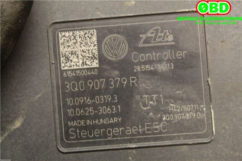 ABS sentral til Škoda Octavia 2013-2016 (Type III, Fase 1)  (SKODA|3Q0 614 517 R||3Q0614517R)