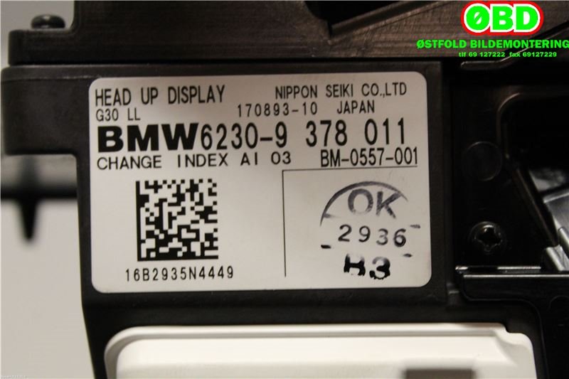 Instrument diverse til BMW 5-Serie 2017-->> (G30/G31) (G30/G31) (62309378011|)