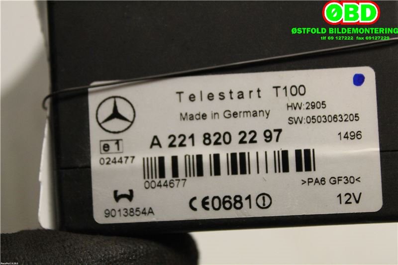 Styreenhet diverse til Mercedes S-Klasse 2005-2013 (W221) (W221) (MERCEDES|A 221 820 22 97||2218202297)
