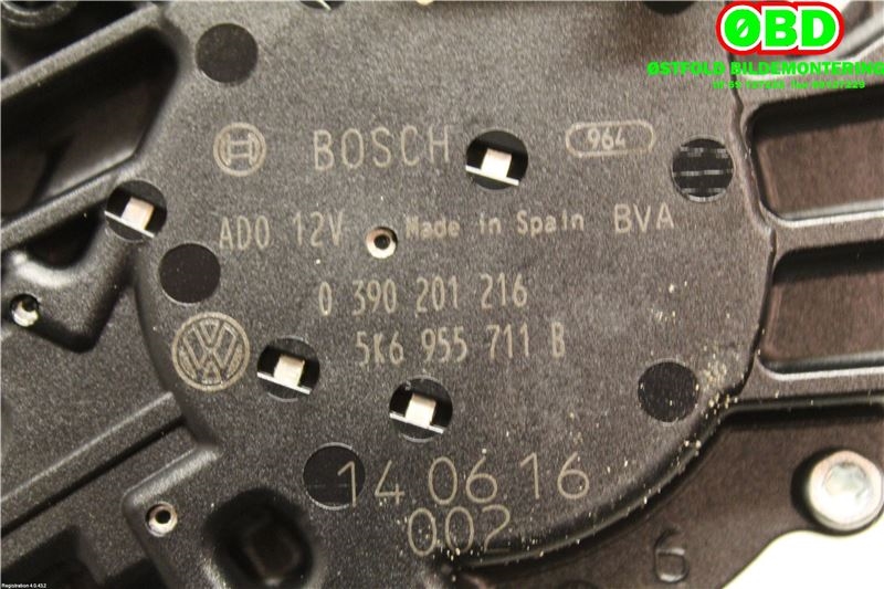 Viskermotor bakrute til VW Touran 2010-2015 (Type I, Fase 3)  (VOLKSWAGEN|5K6 955 711 B||5K6955711B)