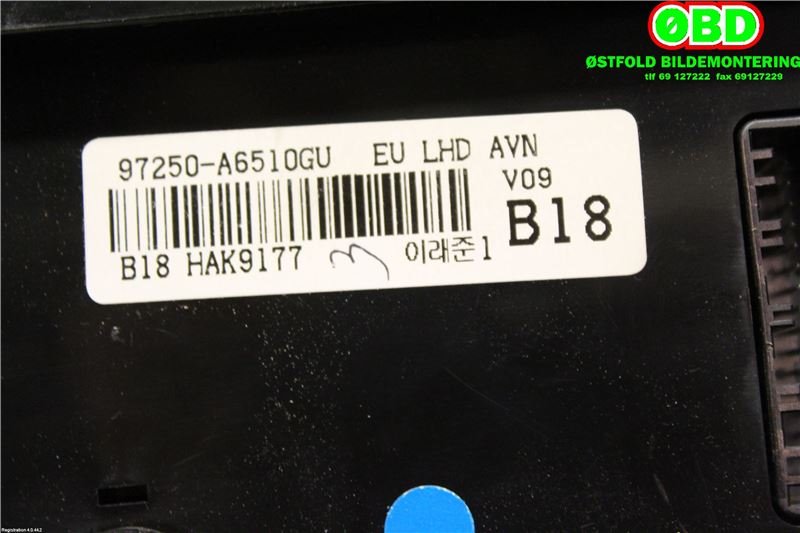 Varmeapparat betjening til Hyundai i30 2012-2017 (Type II)  (HYUNDAI|97250A6510GU|)